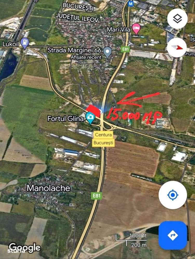 Catelu/ Ilfov/ Teren Autostrada A2 -Pod Centura 15.000 mp - Imagine principală: 3/3