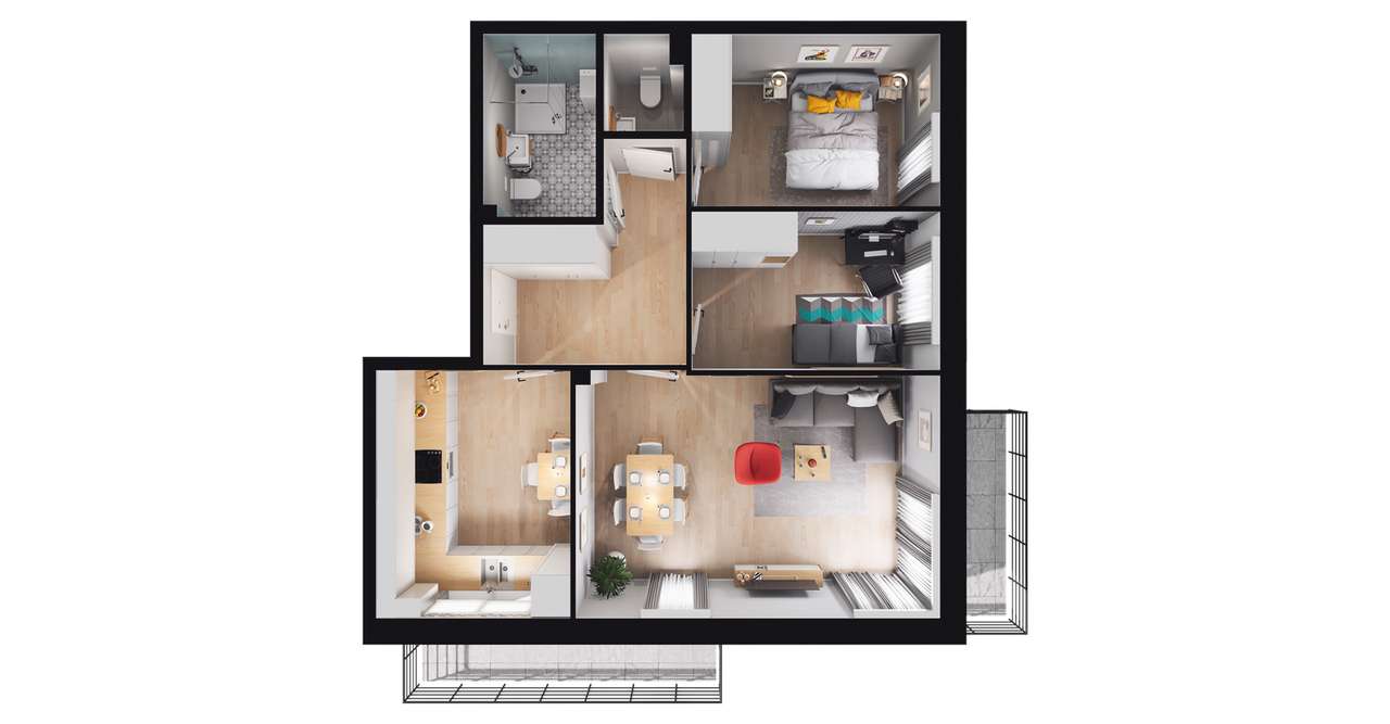 Młoda Rumia | mieszkanie 4-pok. | M​R12 P3/M4 - Pełny obrazek: 3/9