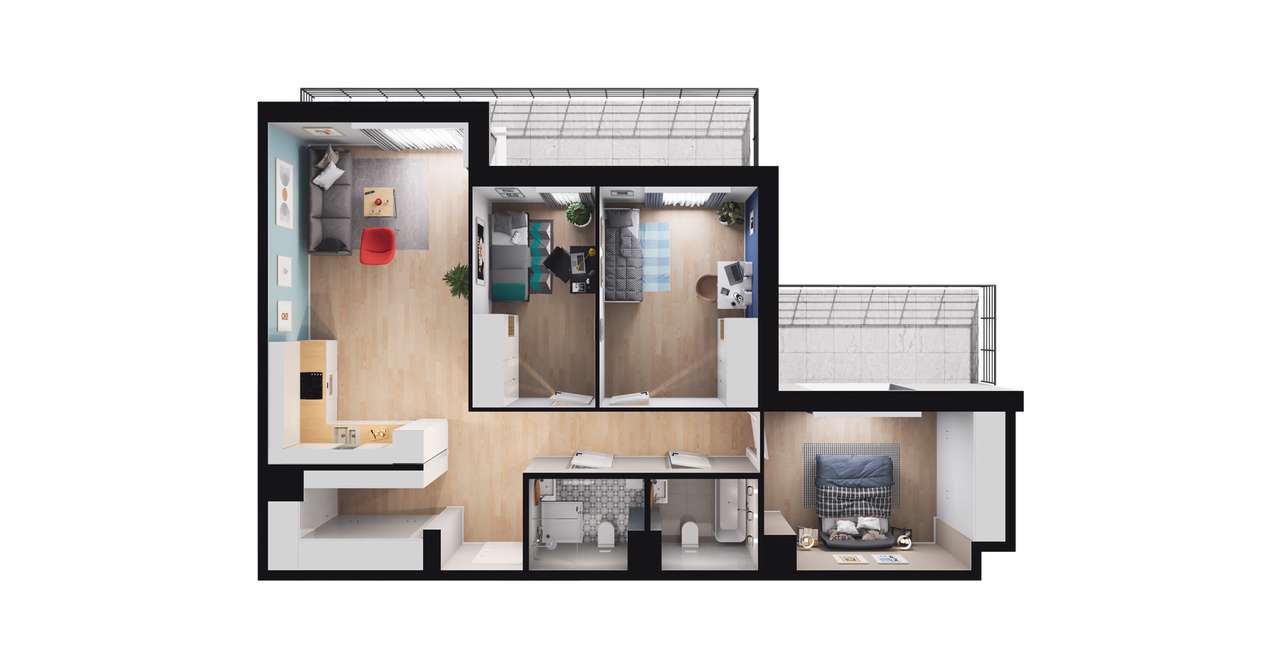 4-pokojowe mieszkanie 87m2 + taras Bez Prowizji - Pełny obrazek: 3/9