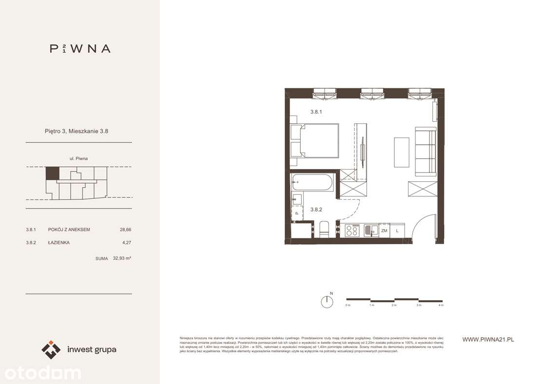 Mieszkanie, 2 pok. – Piwna 21