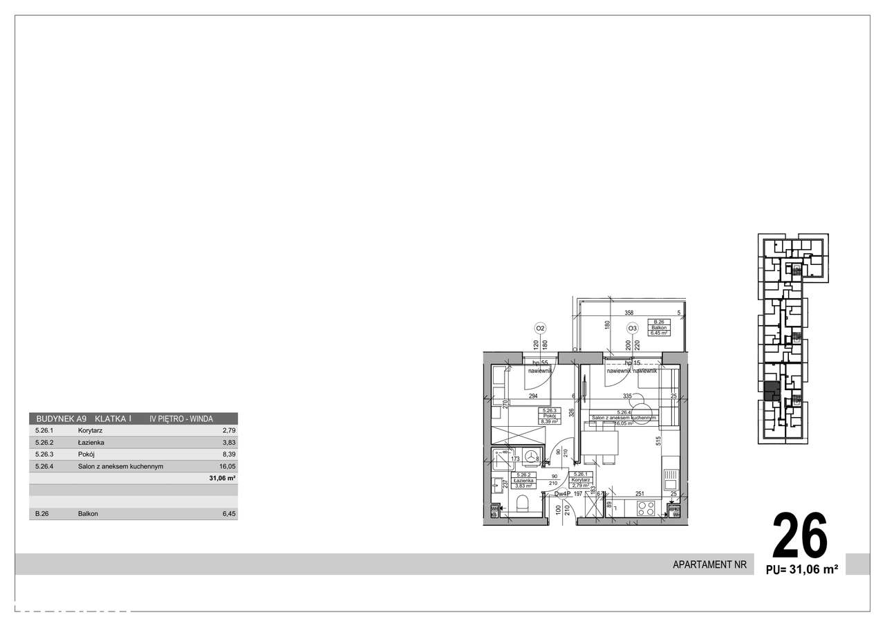 2-pokojowe mieszkanie 31m2 + balkon - Pełny obrazek: 2/7