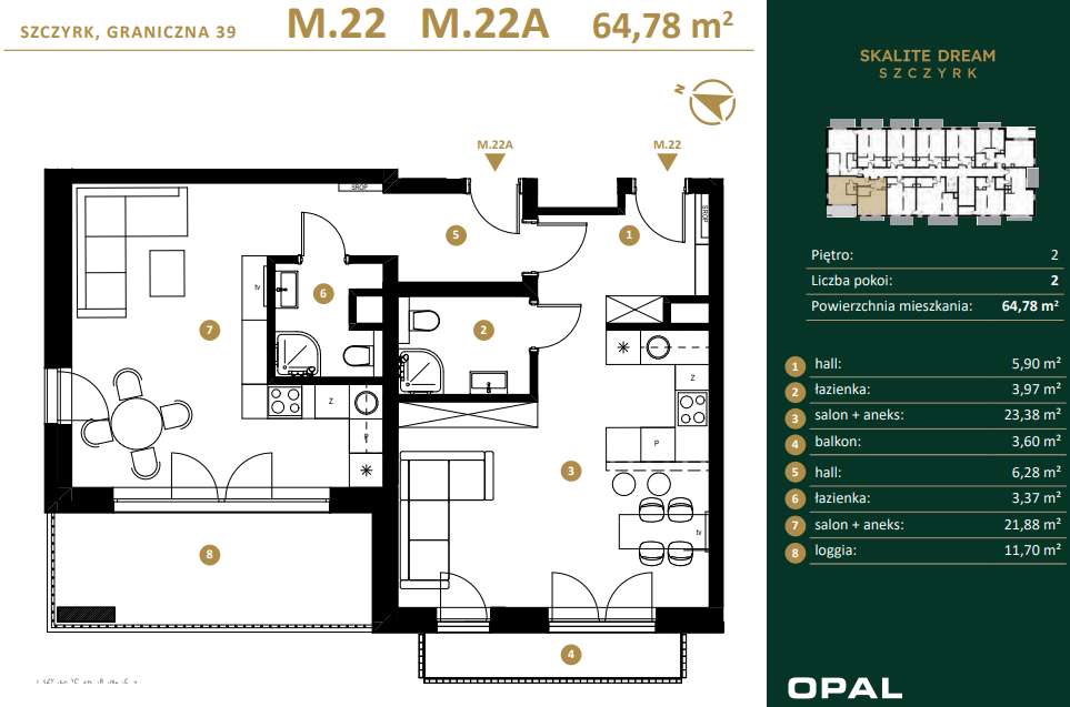 Unikat! Dwa apartamenty – jedna księga wieczysta, stan deweloperski - Pełny obrazek: 4/8
