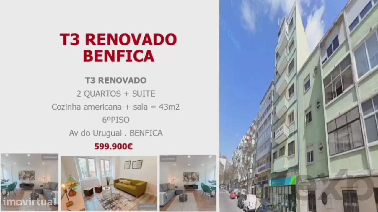 Benfica T3 Renovado Com Elevador