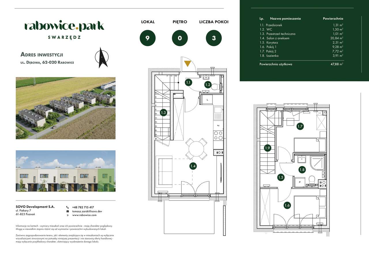 Rabowice Park Swarzędz | etap 3 | 3-pok. | 9 - Pełny obrazek: 2/7