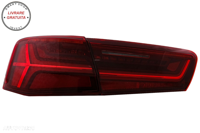 Stopuri Full LED Audi A6 4G C7 (2011-2014) Red Clear Facelift Design Semnalizare S- livrare gratuita - 12