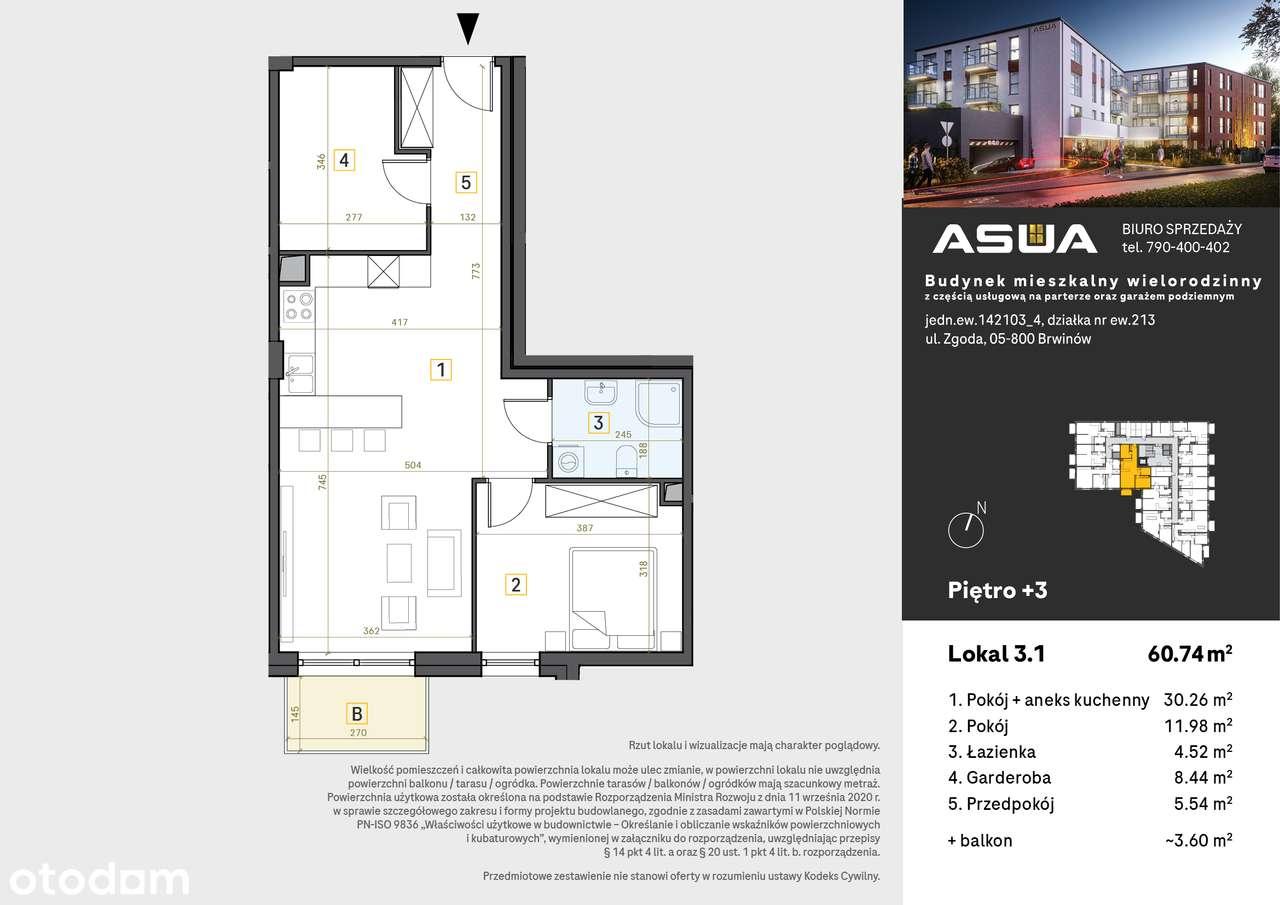 apartament w Brwinowie ul. Zgoda - lok. 3.1-6