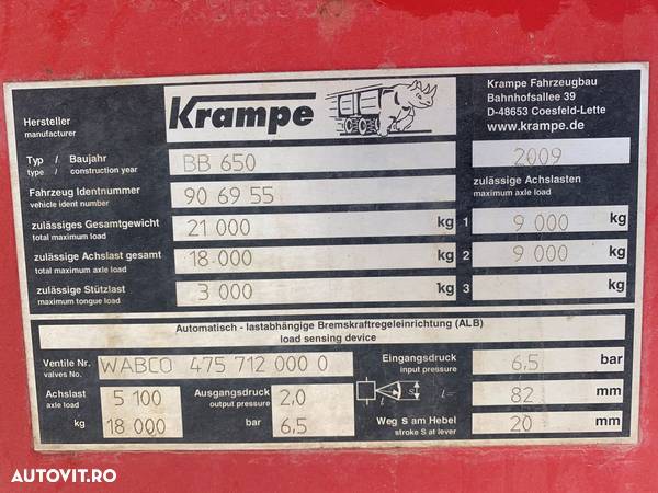 Krampe Big Body 650 Remorca - 6