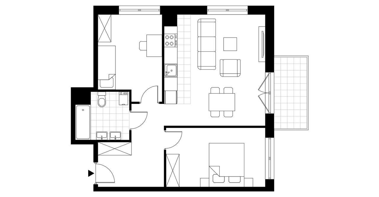 3-pokojowe mieszkanie 60m2 + balkon Bezpośrednio - Pełny obrazek: 3/8