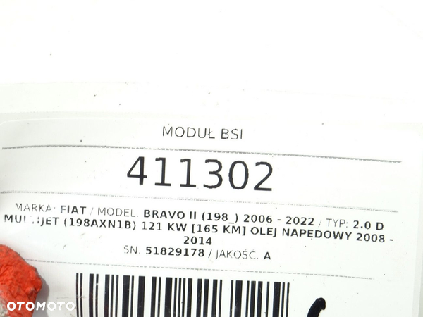 MODUŁ BSI FIAT BRAVO II (198_) 2006 - 2022 2.0 D Multijet (198AXN1B) 121 kW [165 KM] olej napędowy - 3