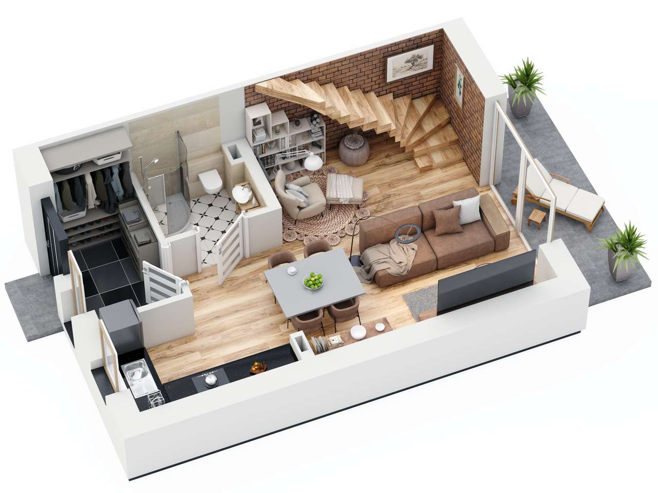 Mieszkanie w budynku , jednorodzinnym, dwulokalowym, z ogrodem 27/1 - Pełny obrazek: 2/7