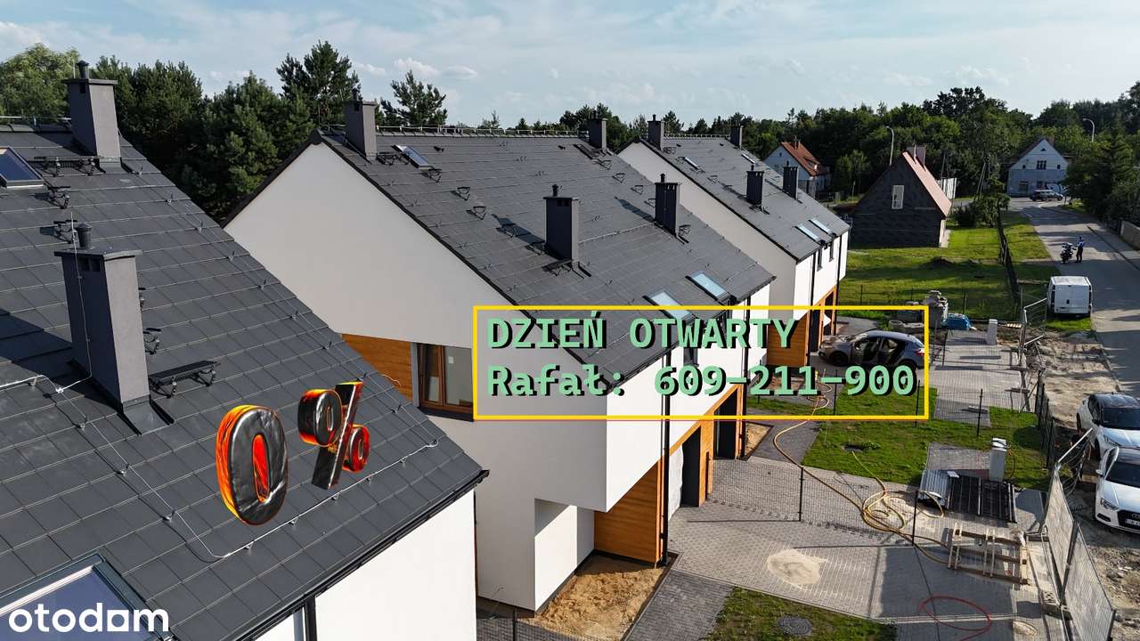 z ogrodem garażem przytulny domek bliźniak 5 pokoi w Grudniu rabat-1