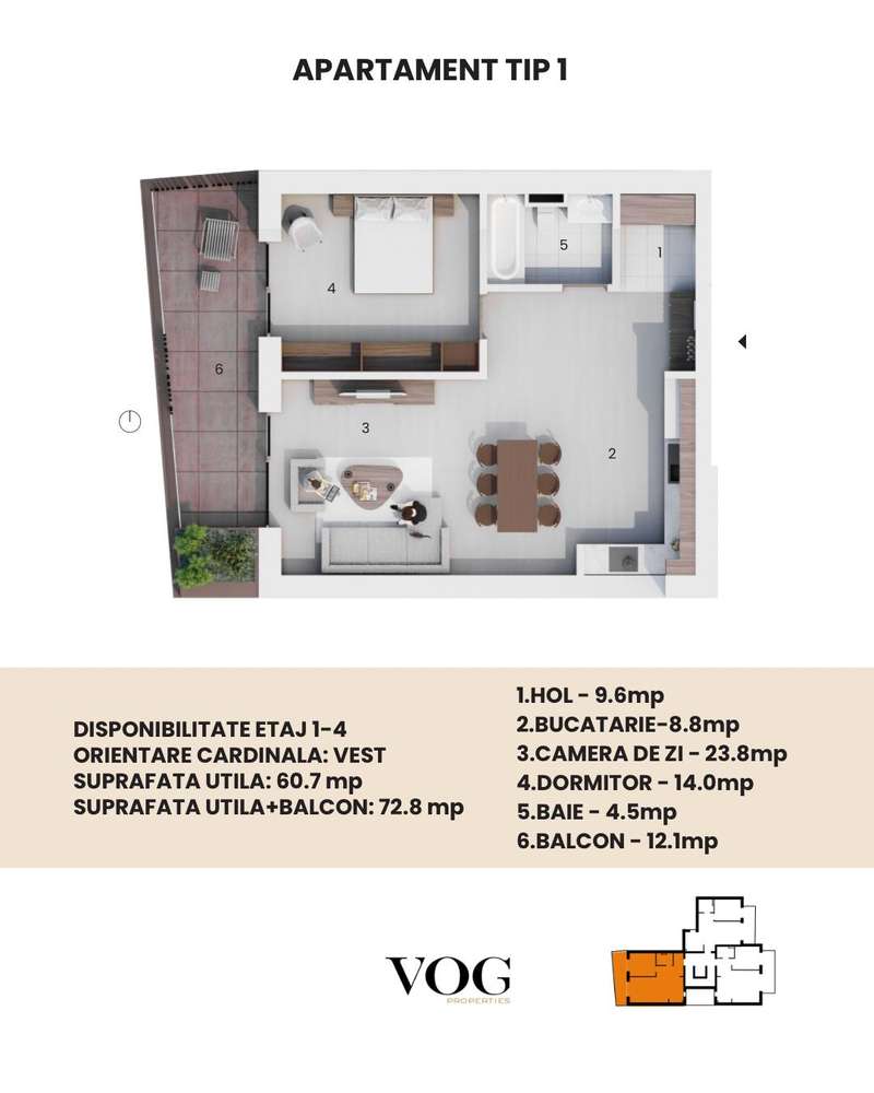 VoG Delea Noua - Decebal 2 camere bloc nou-9