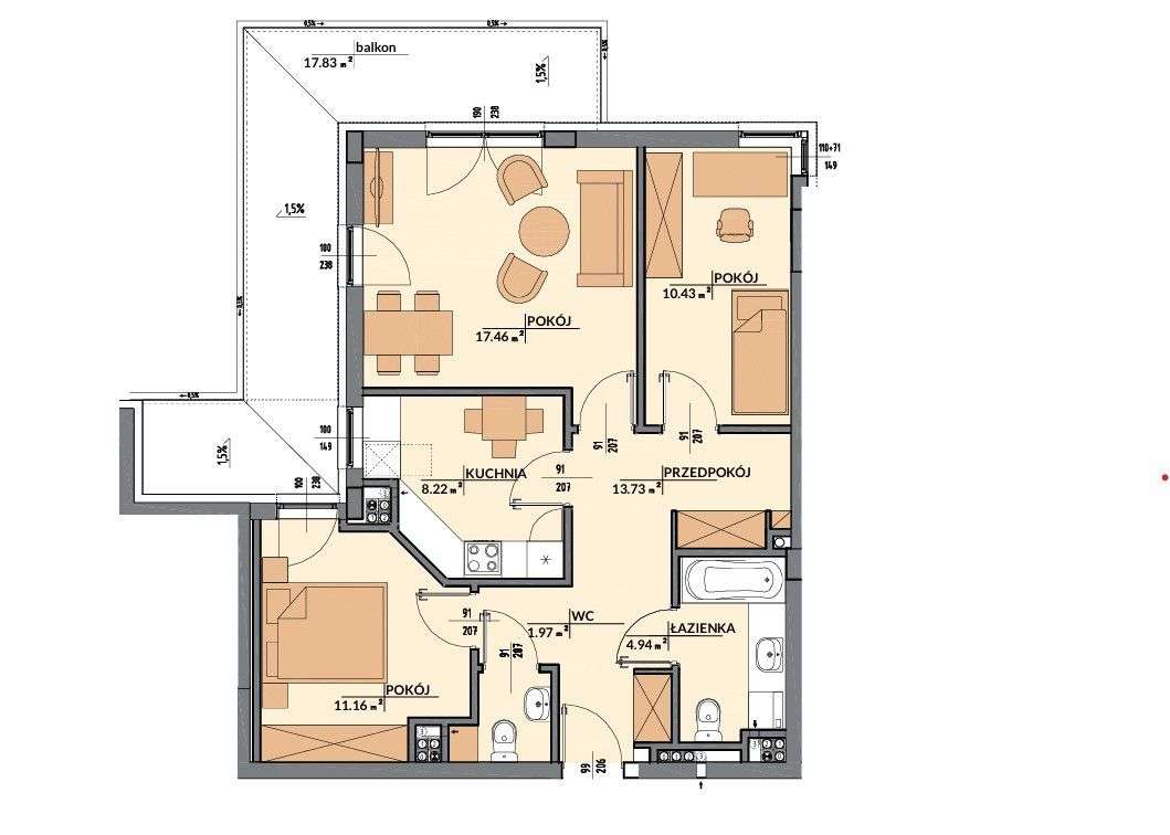 Mińsk Mazowiecki , 3 Pokoje, Nowe budownictwo-12