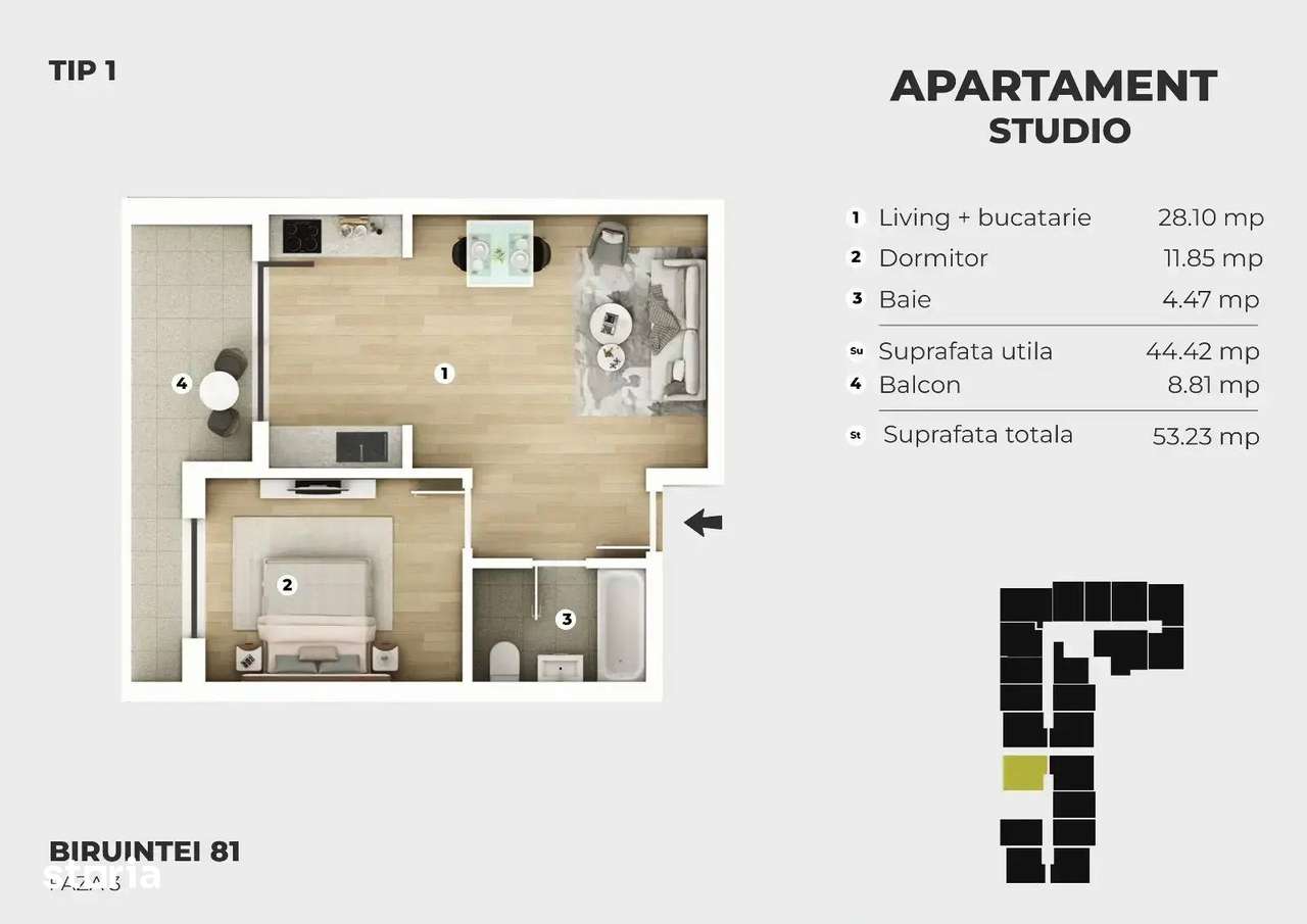 Apartament 2 camere/81 Residence - Imagine principală: 2/13