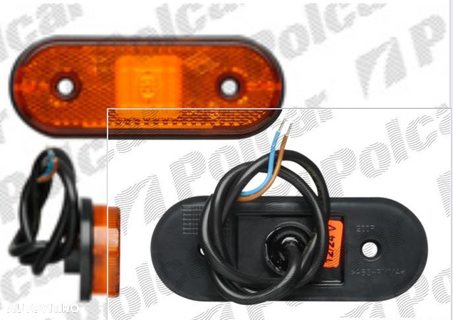 Lampa gabarit auto BestAutoVest 12/24V ovala orange cu leduri , 120x67mm , 1 buc. - 2