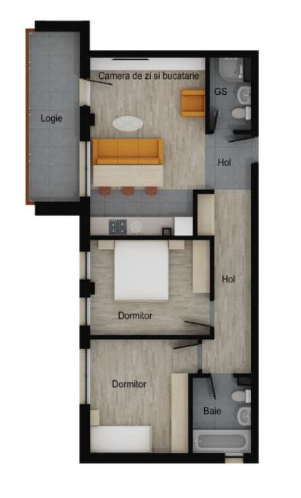 Apartament 3 camere, finisat, 64mp + logie 9mp, zona Muzeul Apei - Imagine principală: 2/2