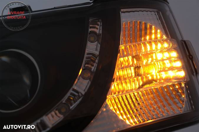 Faruri LED DRL VW Transporter T4 (1990-2003) Negru- livrare gratuita - 6