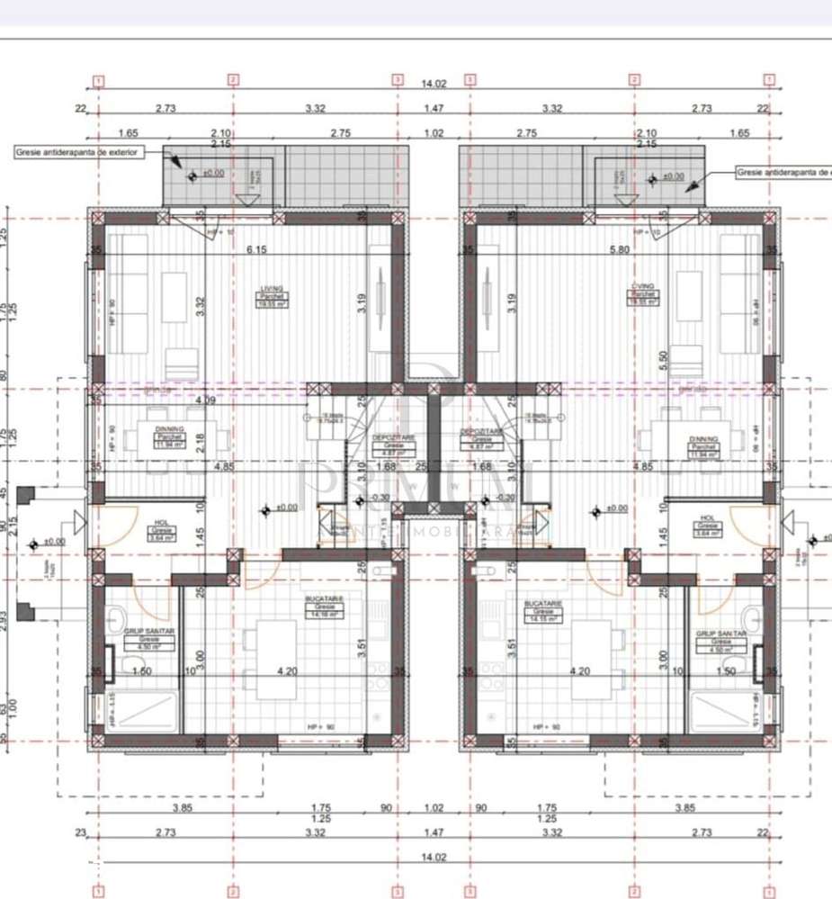 Duplex despartit prin camera tehnica - bucatarie inchisa - living gene - Imagine principală: 4/5