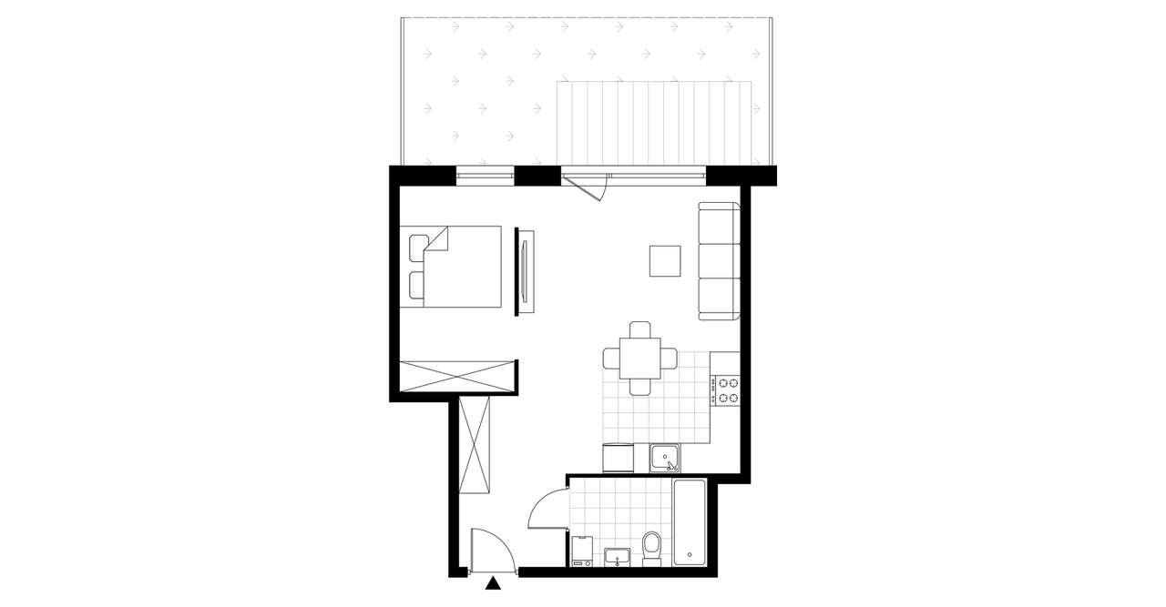 1-pokojowe mieszkanie 41m2 + ogródek Bez Prowizji - Pełny obrazek: 3/8