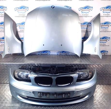 FRENTE COMPLETA BMW SERIE 1 E87 E81 LCI CAPOT PARACHOQUES SENSORES GUARDA-LAMAS OTICAS RADIADOR VENTILADOR FRENTE FIBRA REFORÇO - 1