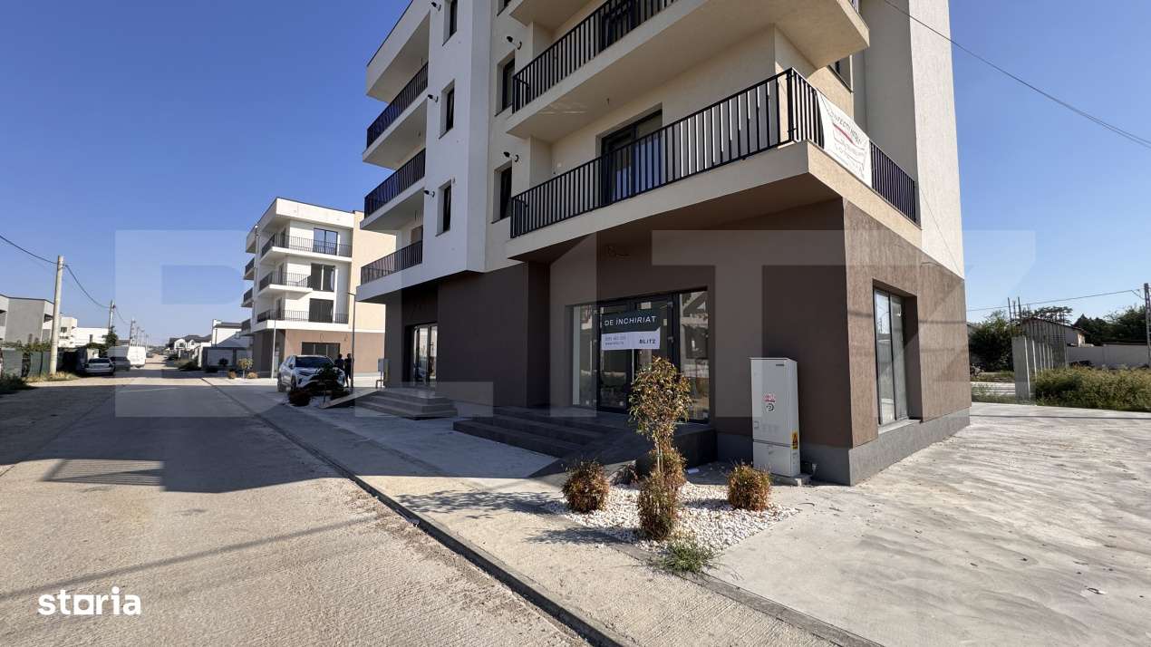 Spatiu comercial parter bloc nou, 60 mp, vitrina, parcare, zona Ford - Imagine principală: 3/7