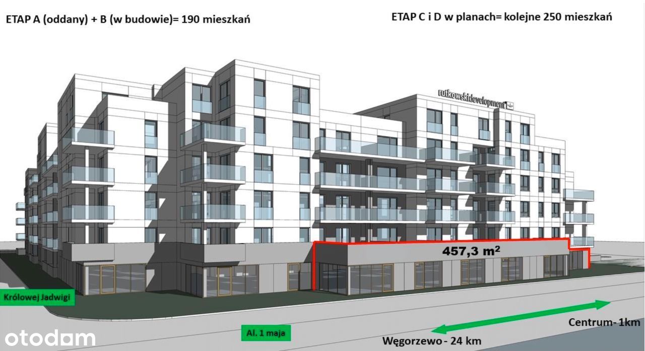 Lokal 454 m2 Giżycko Królowej Jadwigi