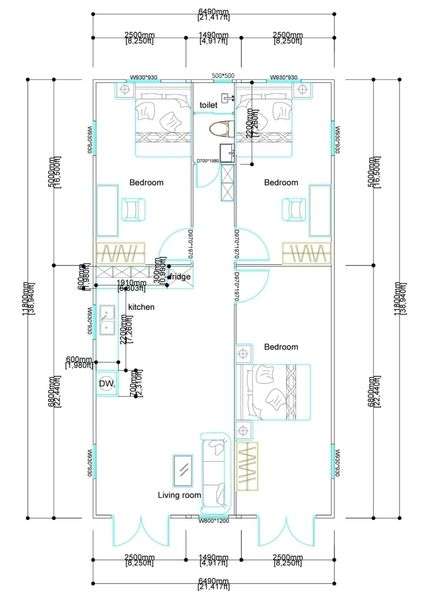 Casa Modular T3, 72 mt2 - Grande imagem: 3/5