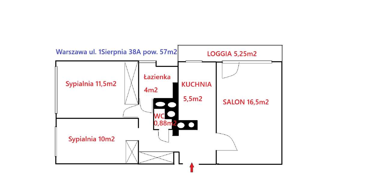 3 oddzielne pokoje, widna kuchnia, łazienka z oknem, WC piwnica loggia-9