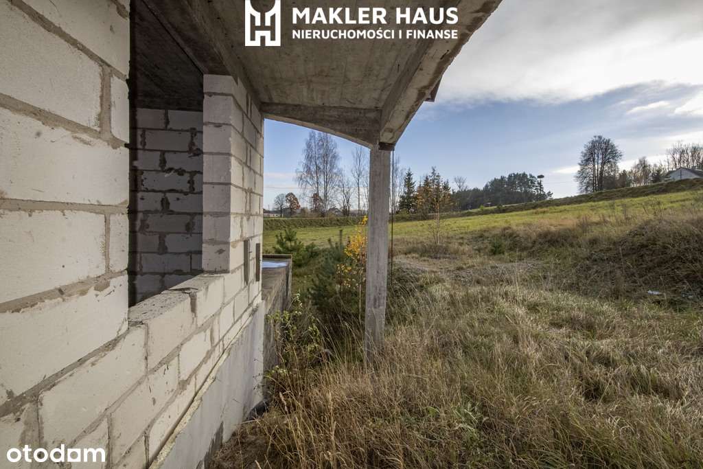 Siedlisko z rozpoczętą budową domu-Przejma Wysoka.-9