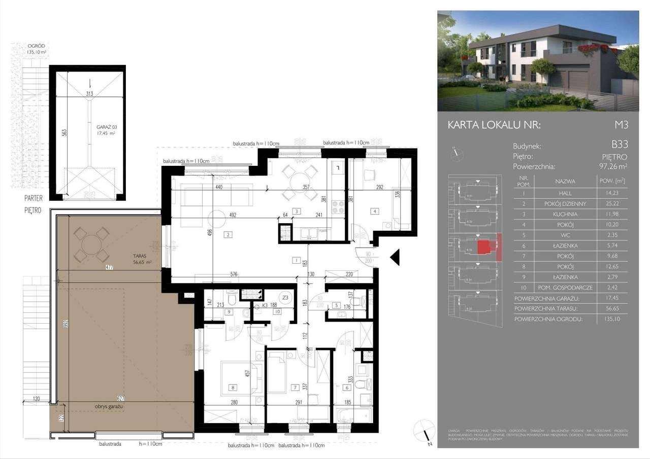 4-pokojowe mieszkanie 97m2 + ogródek - Pełny obrazek: 2/7