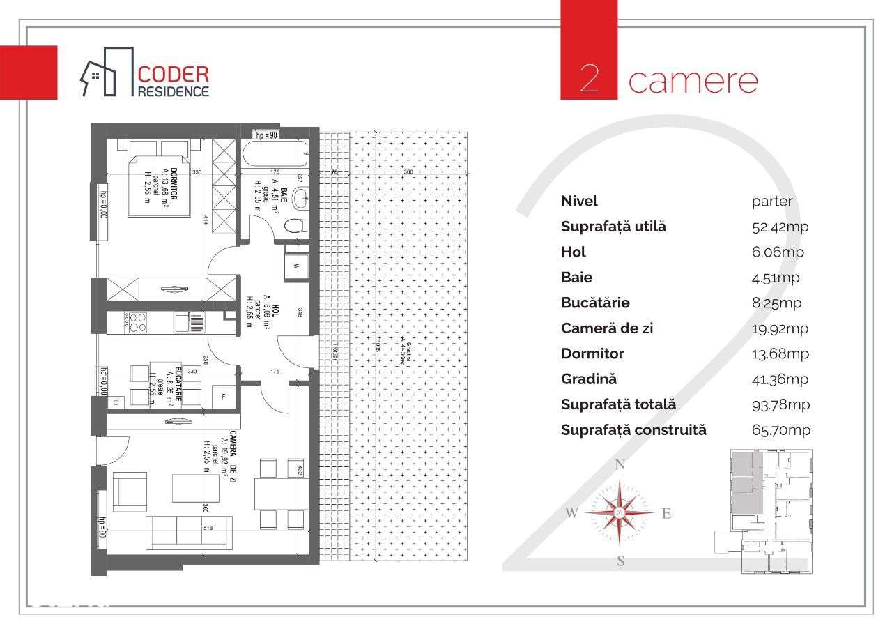 Apartament 2 camere gradina 33 m2 Coder Residence 3 - Imagine principală: 4/19