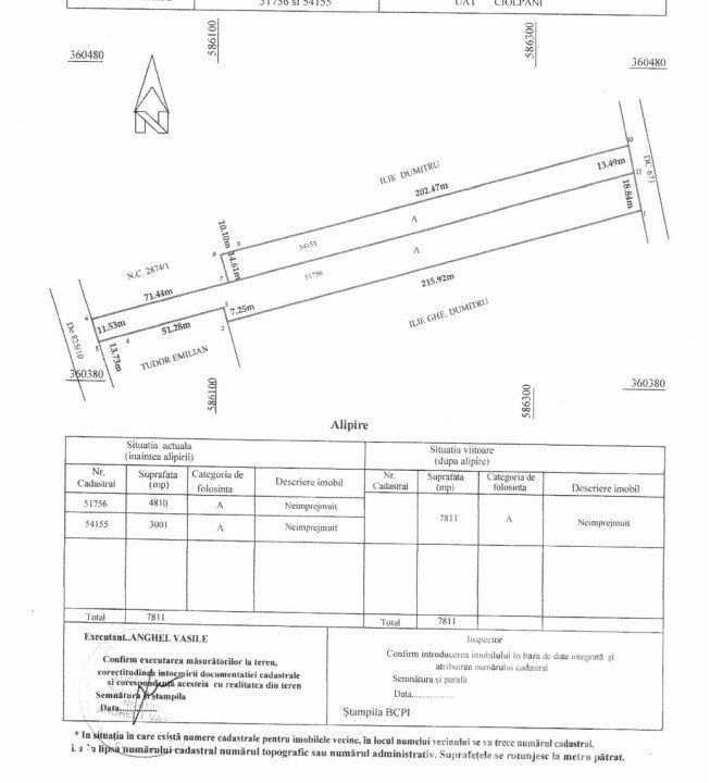 Teren intravilan 7811 mp| Dubla deschidere | Ciolpani Ilfov