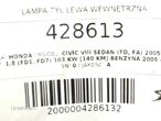 LAMPA TYŁ LEWA WEWNĘTRZNA HONDA CIVIC VIII sedan (FD, FA) 2005 - 2022 1.8 (FD1, FD7) 103 kW [140 - 5