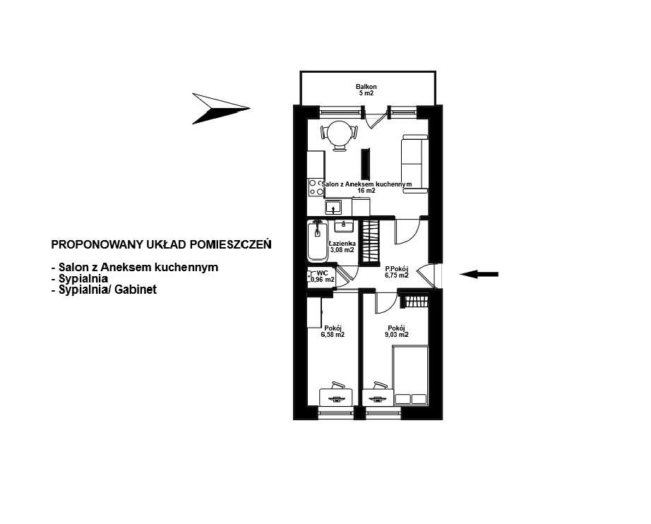 2 lub 3 pokoje przy metrze Stokłosy - duży balkon, Ursynów, 0%-19