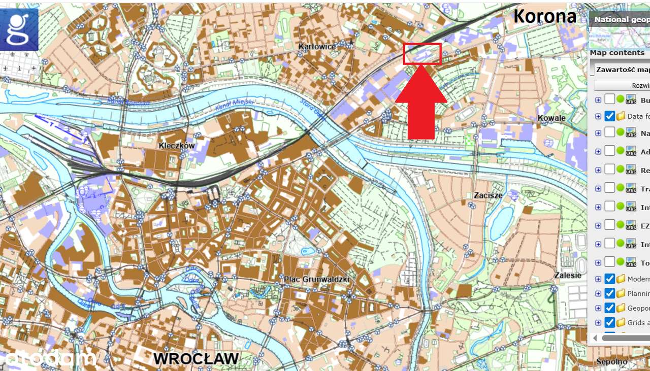 Działka komercyjna inwestycyjno-budowlana Karłowice