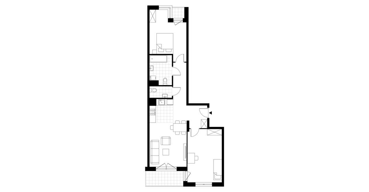 3-pokojowe mieszkanie 68m2 + 2 loggie Bezpośrednio - Pełny obrazek: 3/8