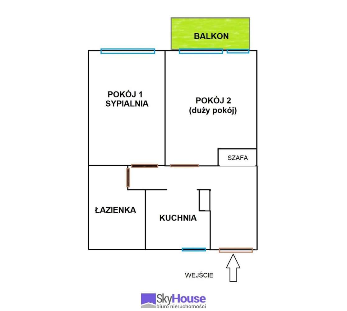 2 pok + kuchnia, Balkon przy zielonym placu Pereca-8