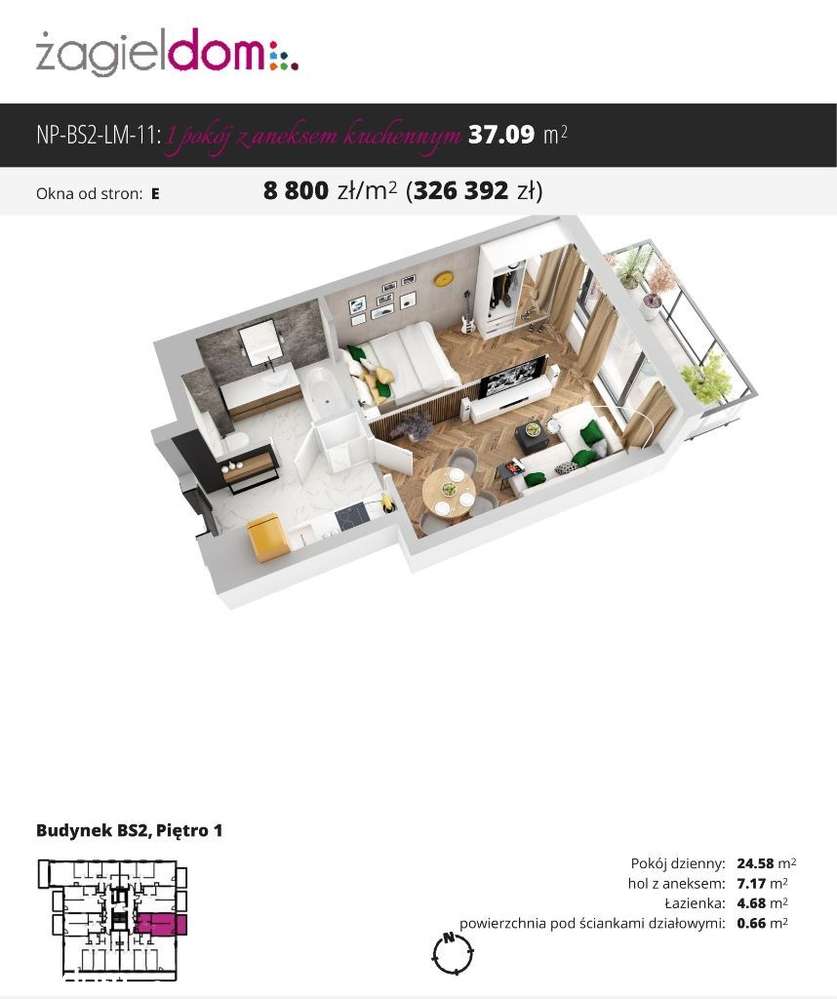 Niwa Park etap II | nowe mieszkanie BS2 11 - Pełny obrazek: 2/8
