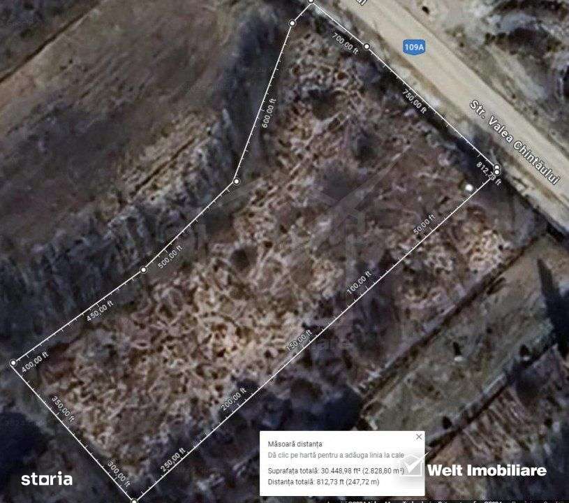 Teren cu front 40 m la strada Valea Chintaului, extravilan - Imagine principală: 2/2