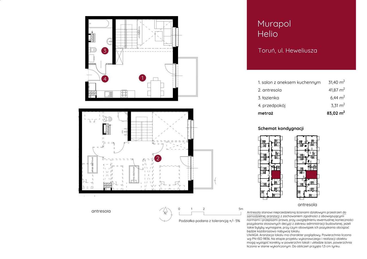 Gotowe 4 pok. 83m2 | Antresola | 2-Łazienki | 2-Balkony | Tramwaj 2min - Pełny obrazek: 2/5