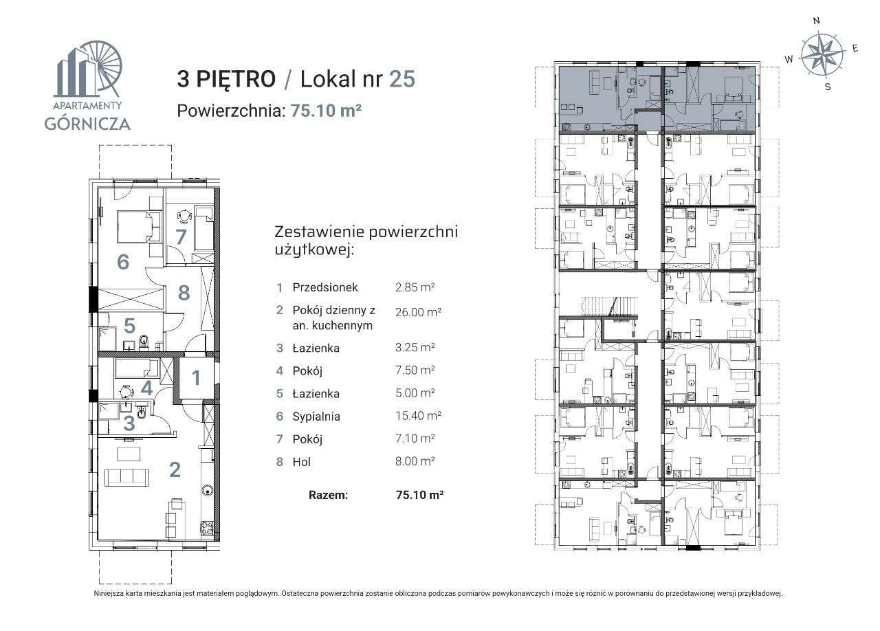 Nowe Apartamenty Górnicza Lokal nr 25 - 75,1 mkw - Pełny obrazek: 2/11