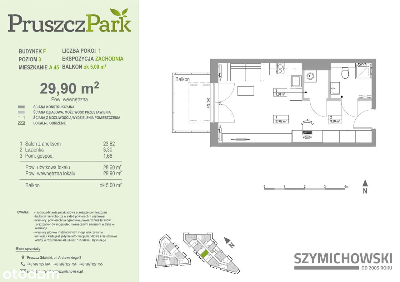Pruszcz Park F - F.A.45 | mieszkanie 29,9 m² - Pełny obrazek: 2/10