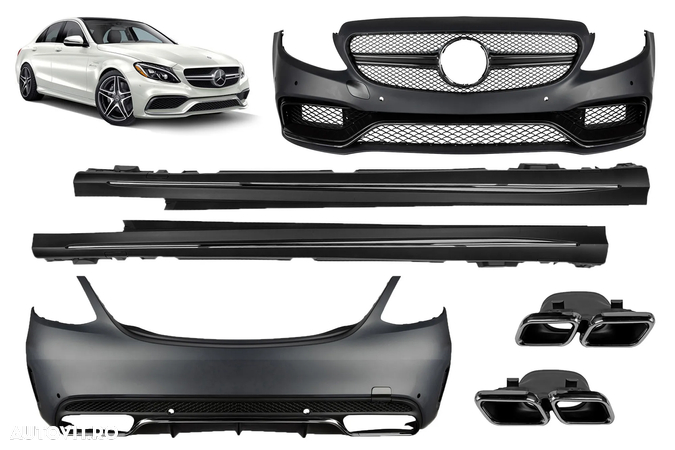 Pachet Exterior Mercedes C-Class W205 Sedan (2014-2018) C63 Design - 1