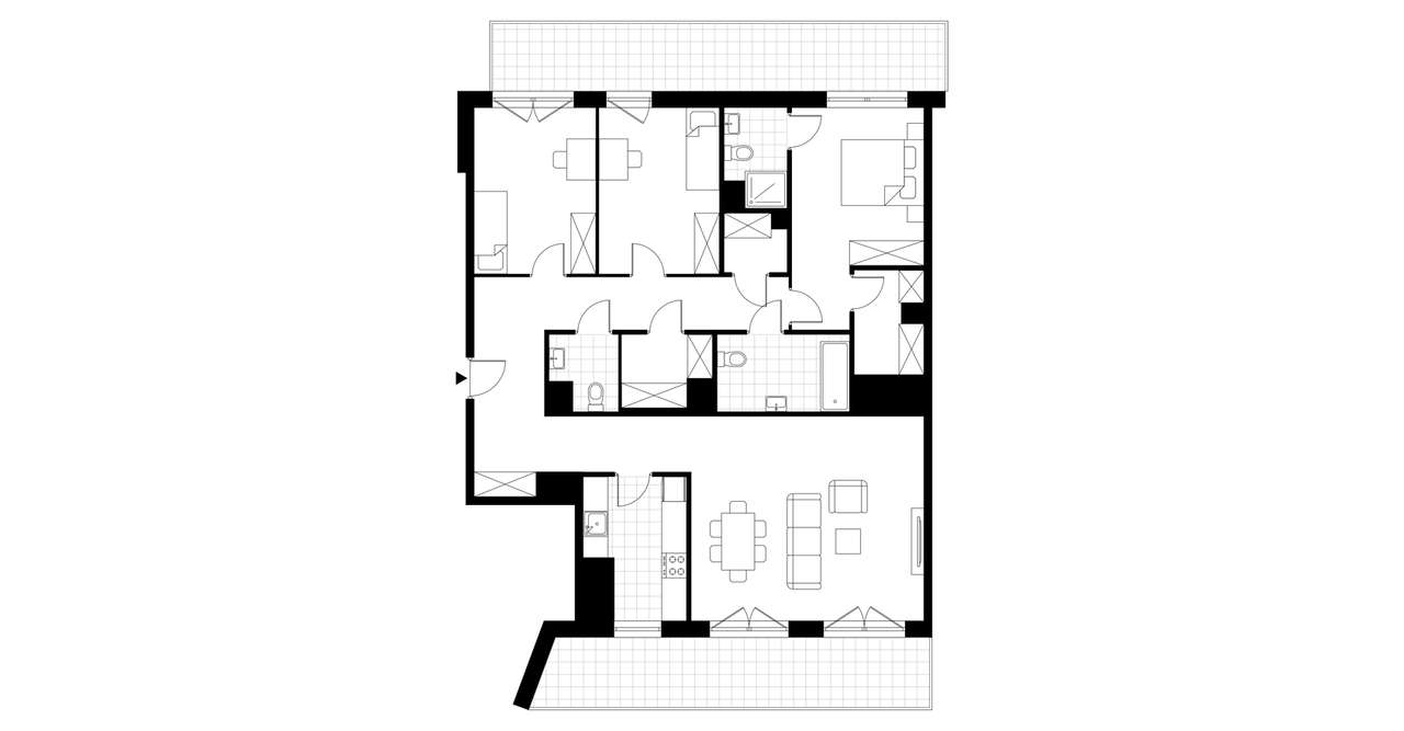 4-pokojowe mieszkanie 109m2 + 2 balkony - Pełny obrazek: 3/8