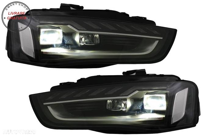 Faruri Full LED Audi A4 B8.5 Facelift  (2012-2015) Negru Semnal Dinamic A4 B9.5 De- livrare gratuita - 6