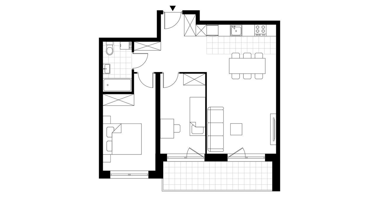 3-pokojowe mieszkanie 59m2 + loggia - Pełny obrazek: 3/8