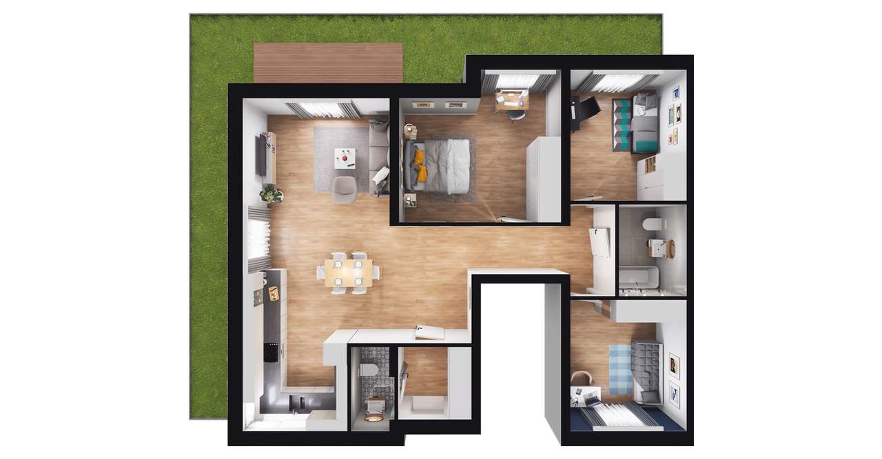 4-pokojowe mieszkanie 89m2 + ogródek Bez Prowizji - Pełny obrazek: 2/8