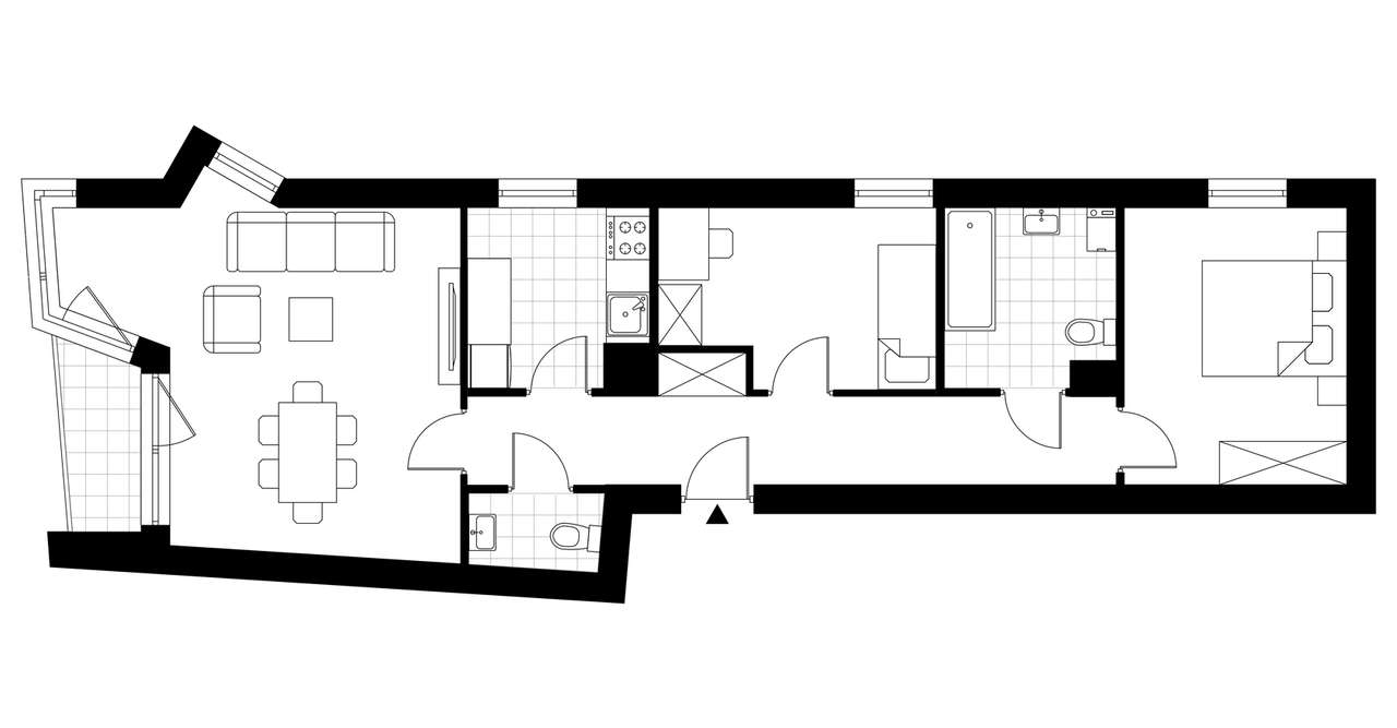 3-pokojowe mieszkanie 65m2 + loggia - Pełny obrazek: 3/8