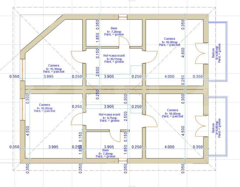 Dupex de vanzare, 120 mp utili, 150 mp de teren, zona Fagului - Imagine principală: 4/4