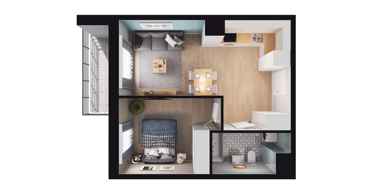 Nowy Wyszogród | mieszkanie 2-pok. | C2_B47 - Pełny obrazek: 3/7